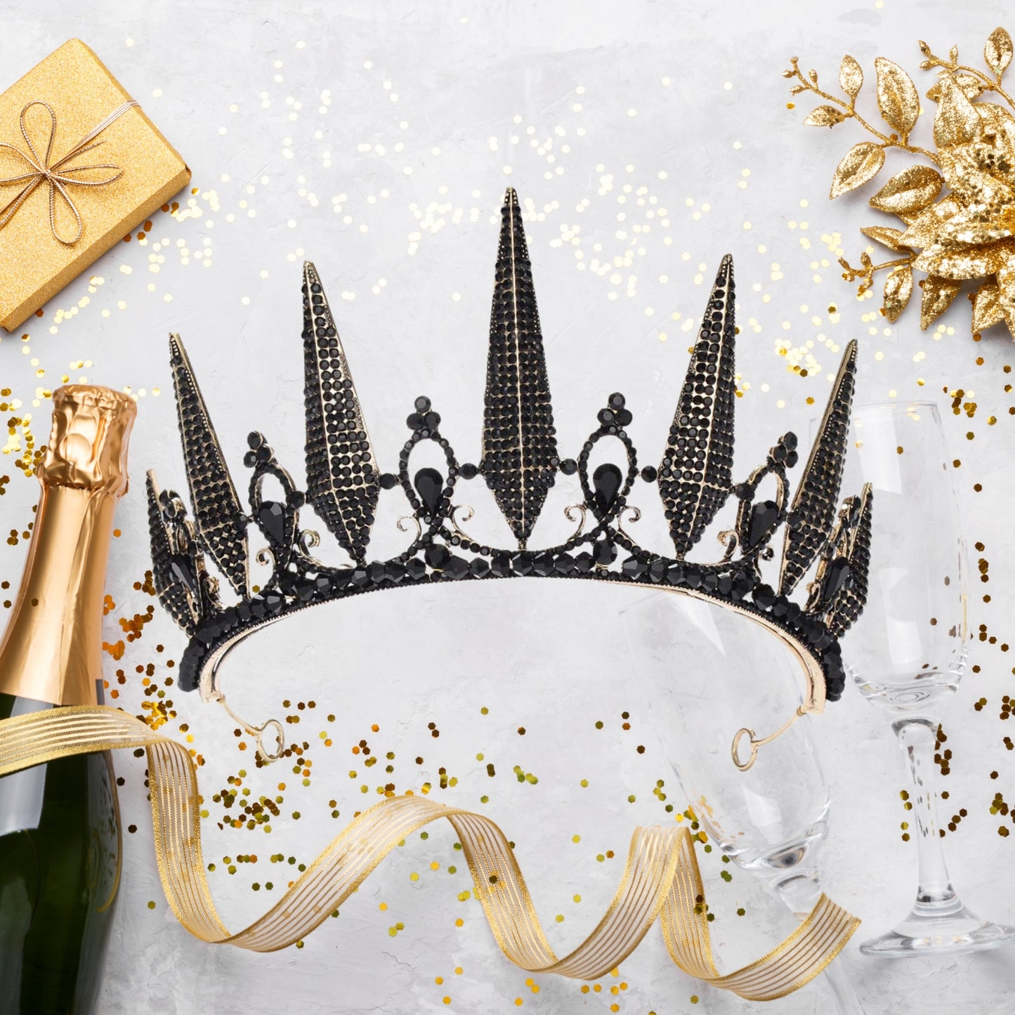 Wedding Tiara for Bride, Rhinestone Queen Crown, Crystal Costume Hair Accessories