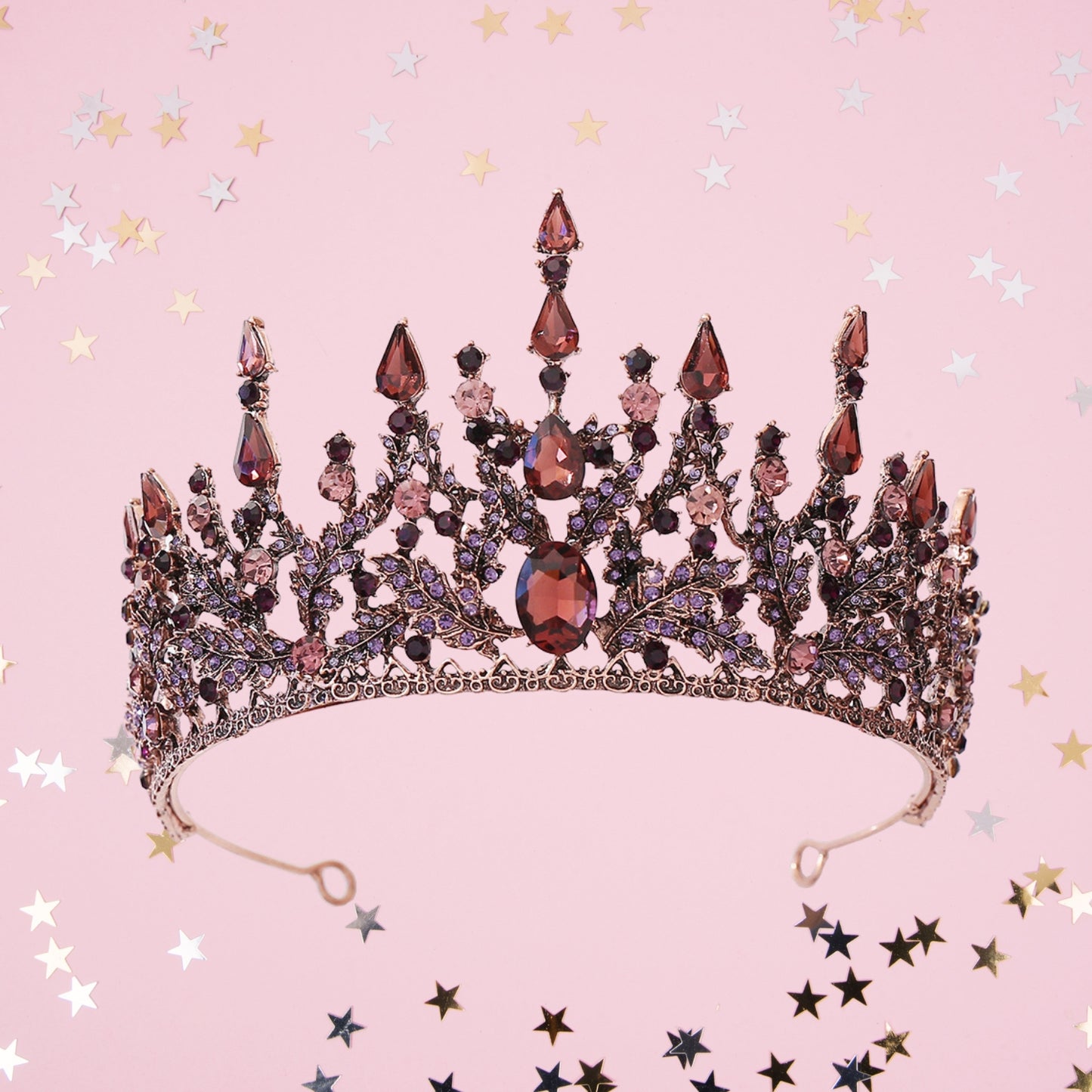 Crowns for Women - Purple Gothic Crowns for Girls - Vintage Baroque Queen Tiara for Wedding Pageant Prom Headpieces