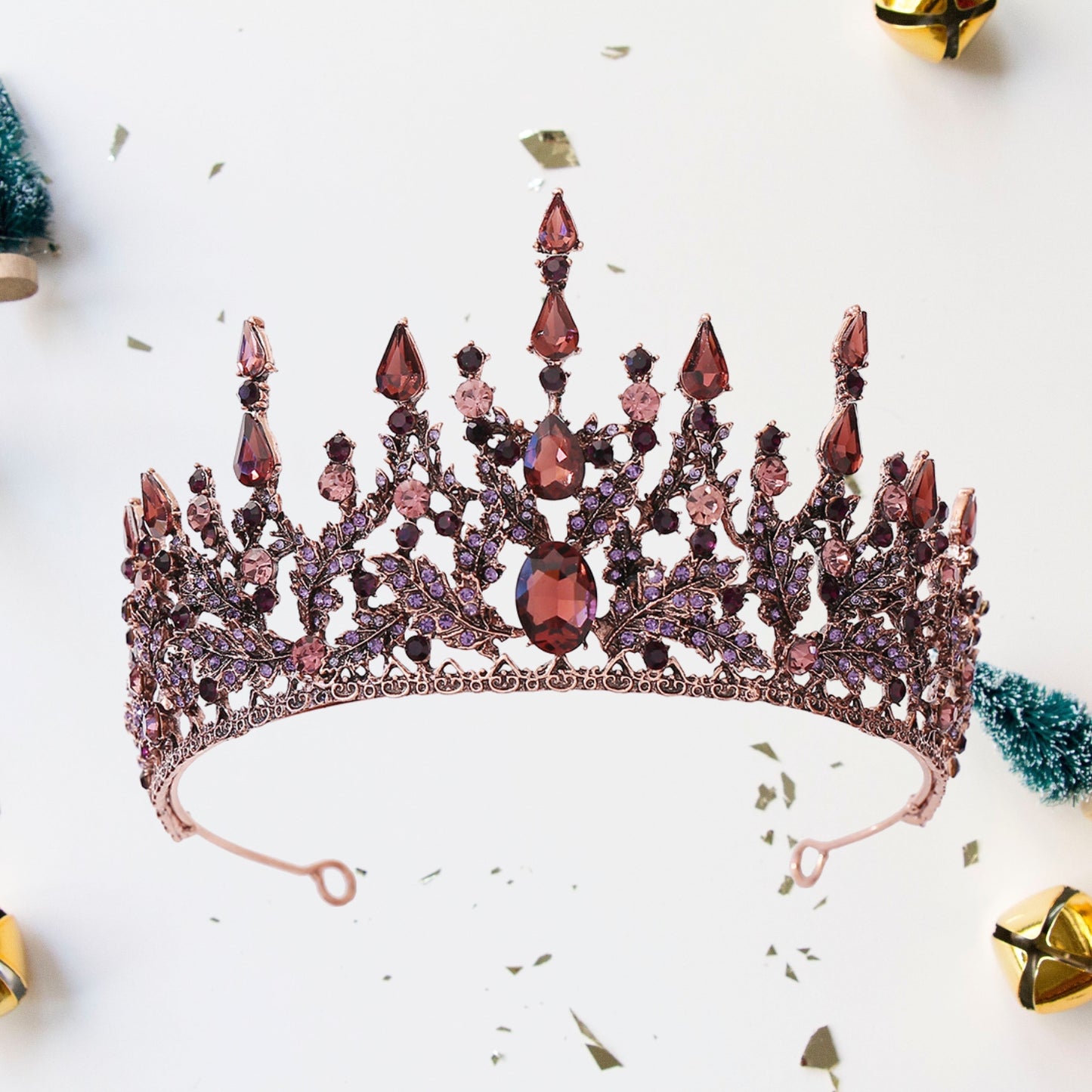 Crowns for Women - Purple Gothic Crowns for Girls - Vintage Baroque Queen Tiara for Wedding Pageant Prom Headpieces