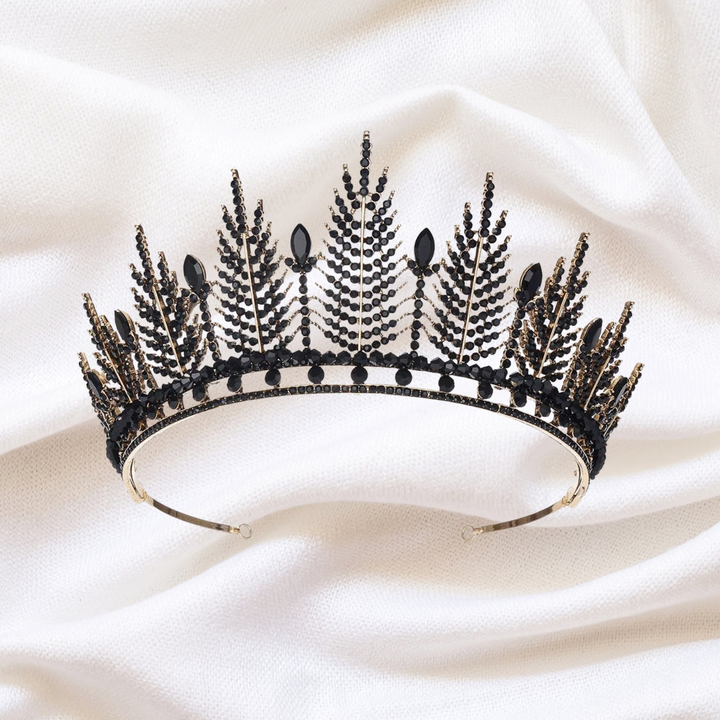 Baroque Vintage Rhinestone Tiara, Royal Crystal Crown Black Tiaras for Women Princess Crown Tiaras for Girls Bridal Hair Accessories for Wedding/Prom/Pageant/Birthday/Party