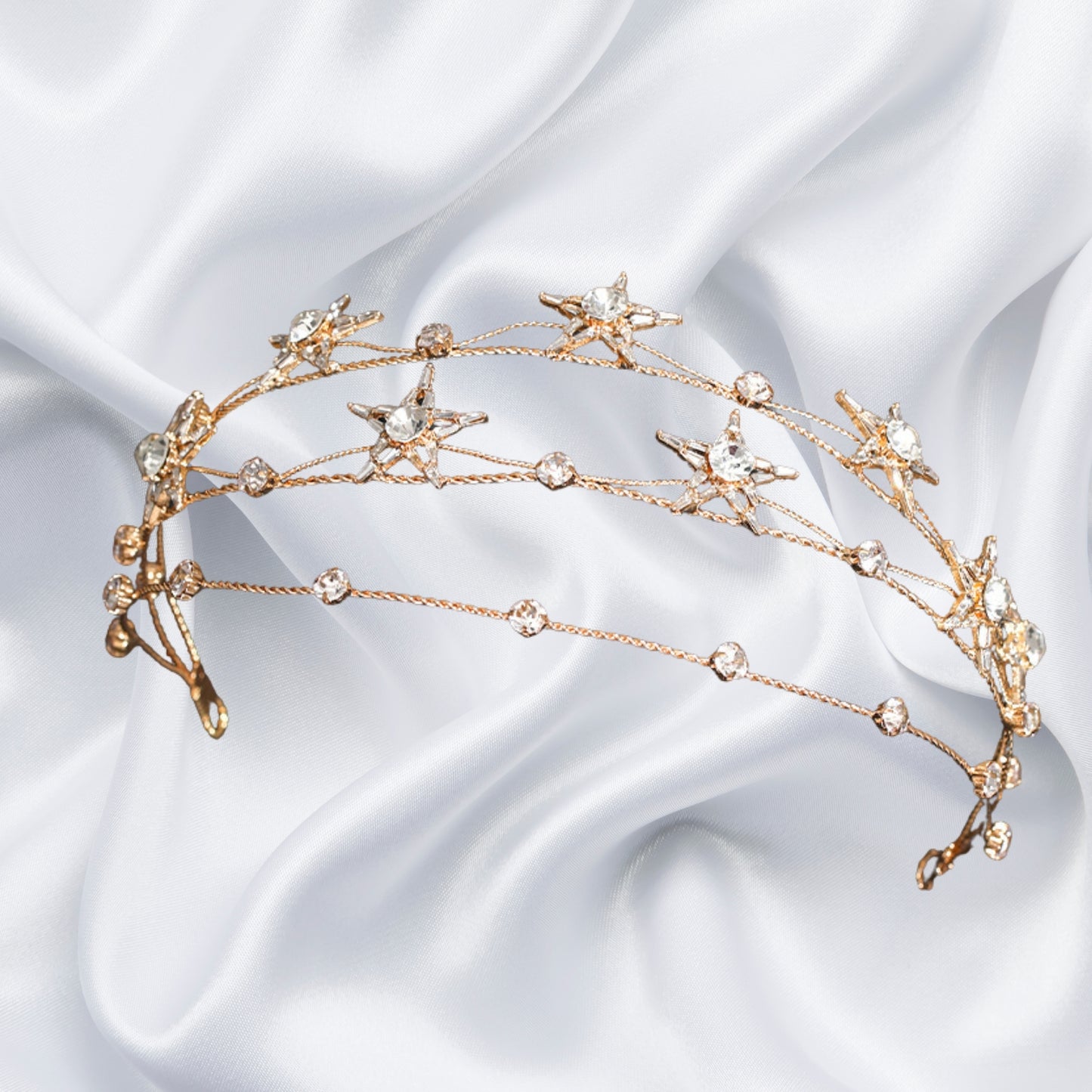 Rhinestone Crystal Crown Wedding Crown, Star Hair Jewelry Bridal Headpiece, Hair Accessories for Christmas /Photography/Party, Princess Rhinestone Crown for Women