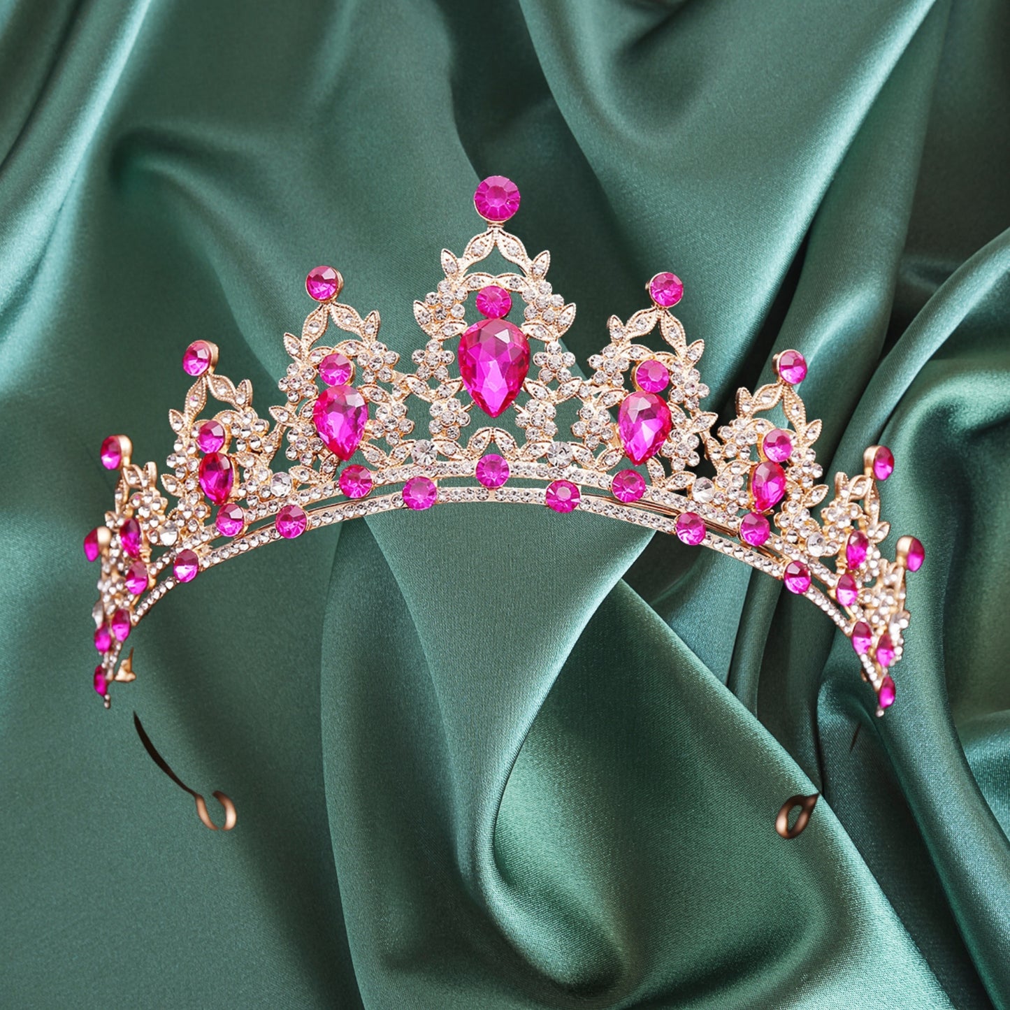 Pink Crystal Tiaras for Women, Princess Crown Wedding Tiaras and Crowns for Women Tiaras for Girls Birthday Party Hair Accessories Bride