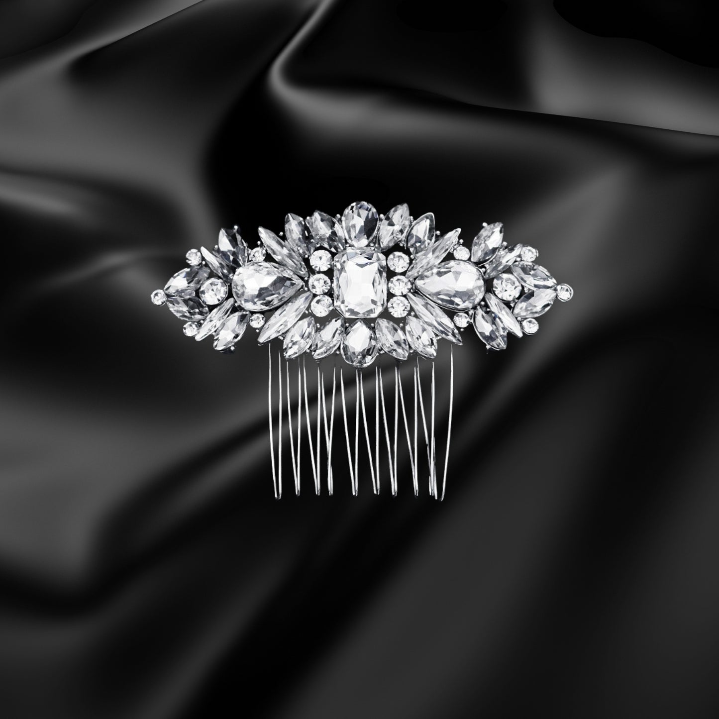 Crystal Bride Wedding Hair Comb Silver Rhinestone Bridal Hair Clip Sparkly Hair Piece Gem Hair Accessories for Women and Girls