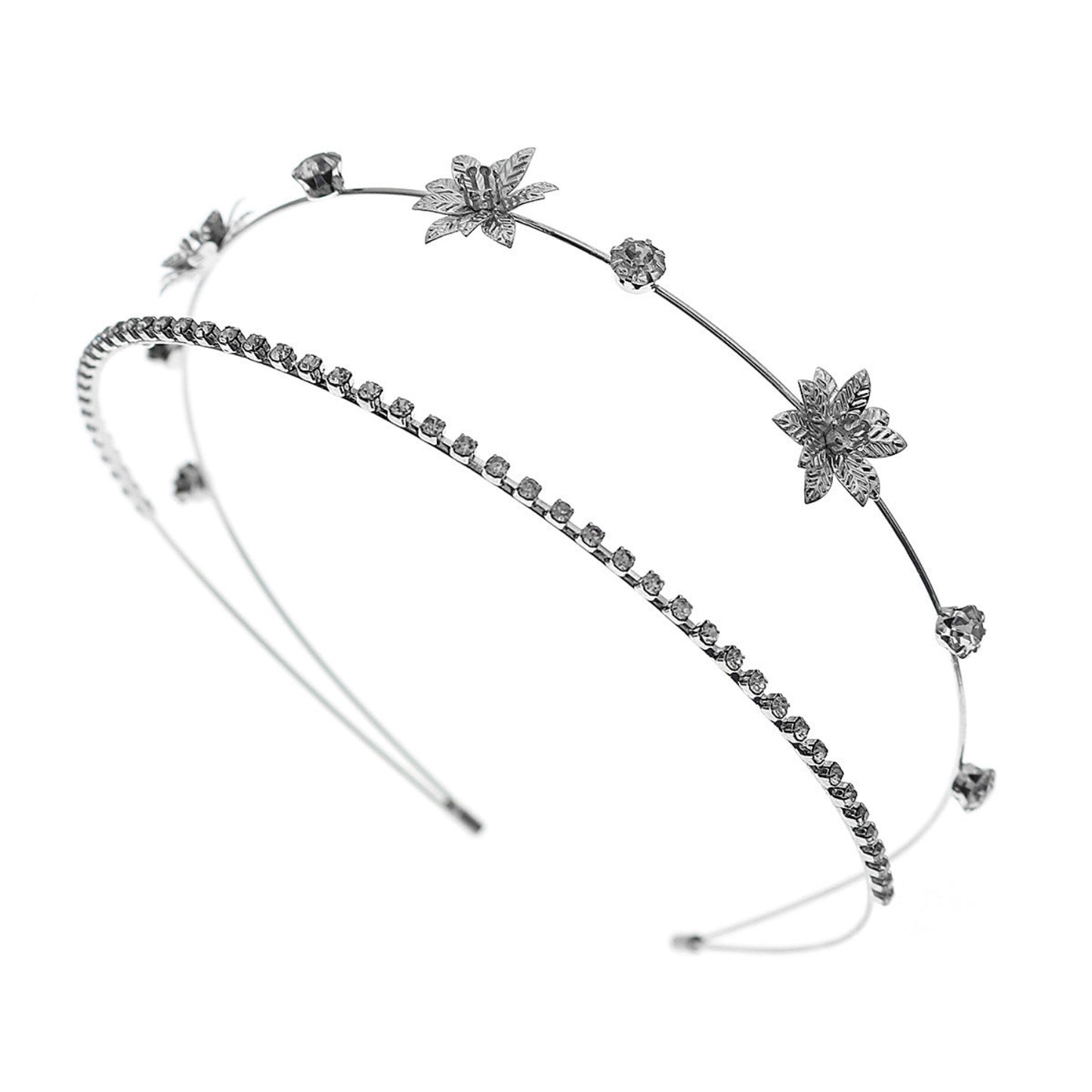 Bridal Headband Bridal Headpieces for Wedding Crystal Headband Stylish Rhinestones Princess Crown Flower Leaf Tiara