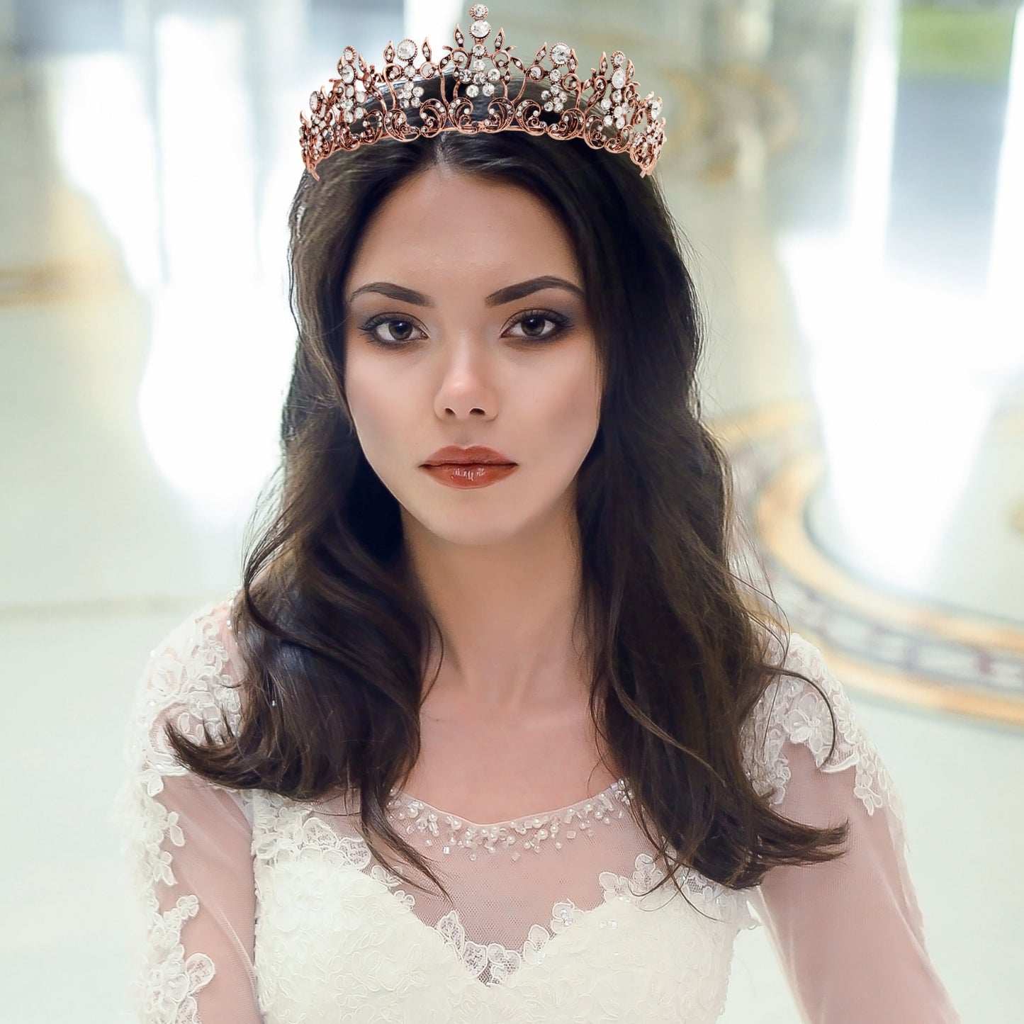 Baroque Vintage Rhinestone Crystal Queen Crown - Tiaras and Crown for Women Wedding Tiara for Bride - Costume Princess Crown for Prom/Christmas/Halloween/Birthday
