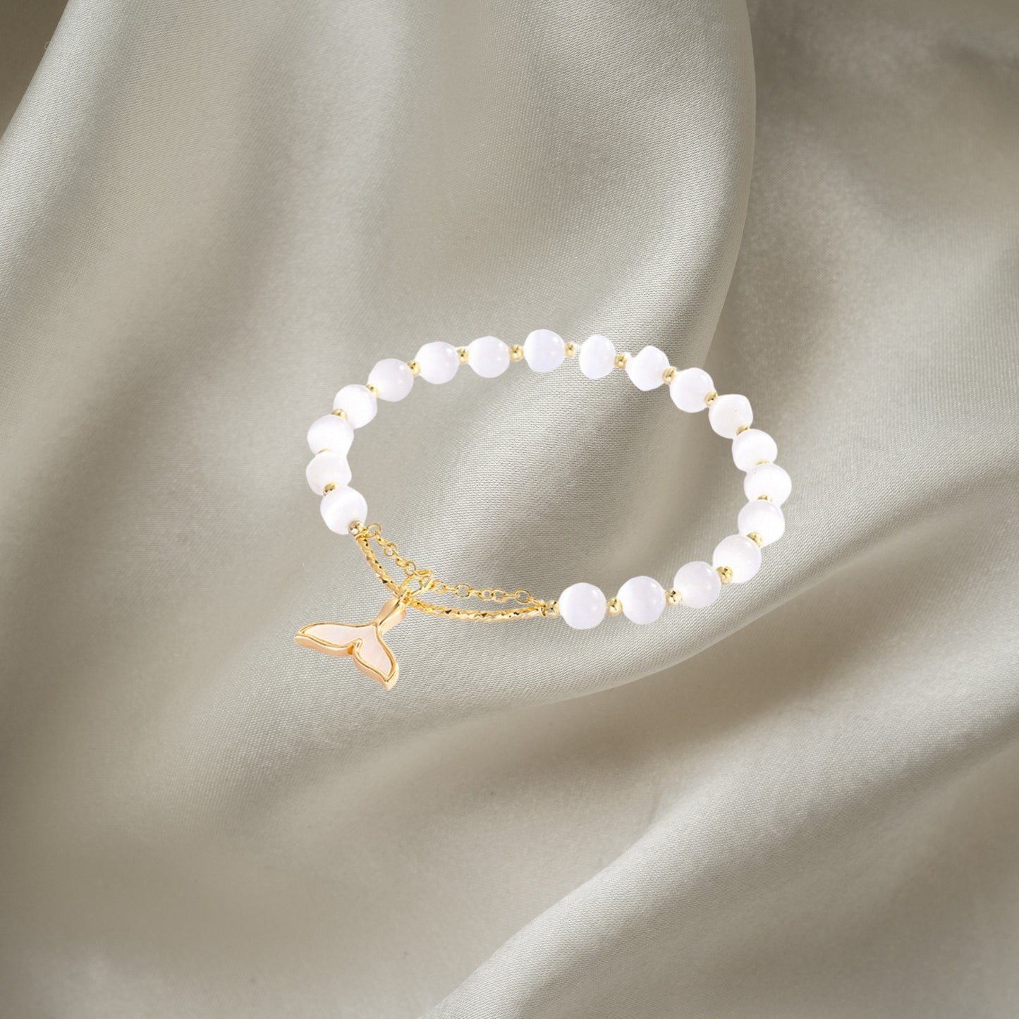 Mermaid tail Beautiful Cat’s Eye Stone Stretch Bracelet