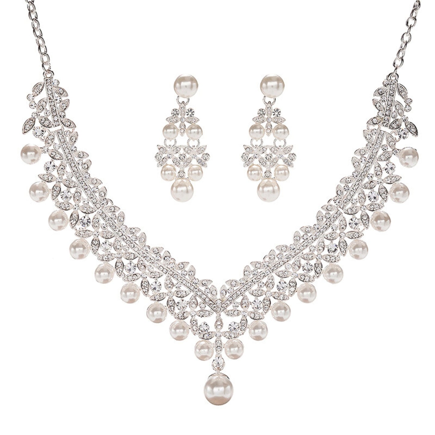 Pearl Necklace Set Includes Stunning Necklace and Earrings Jewelry Gift for Women Girls