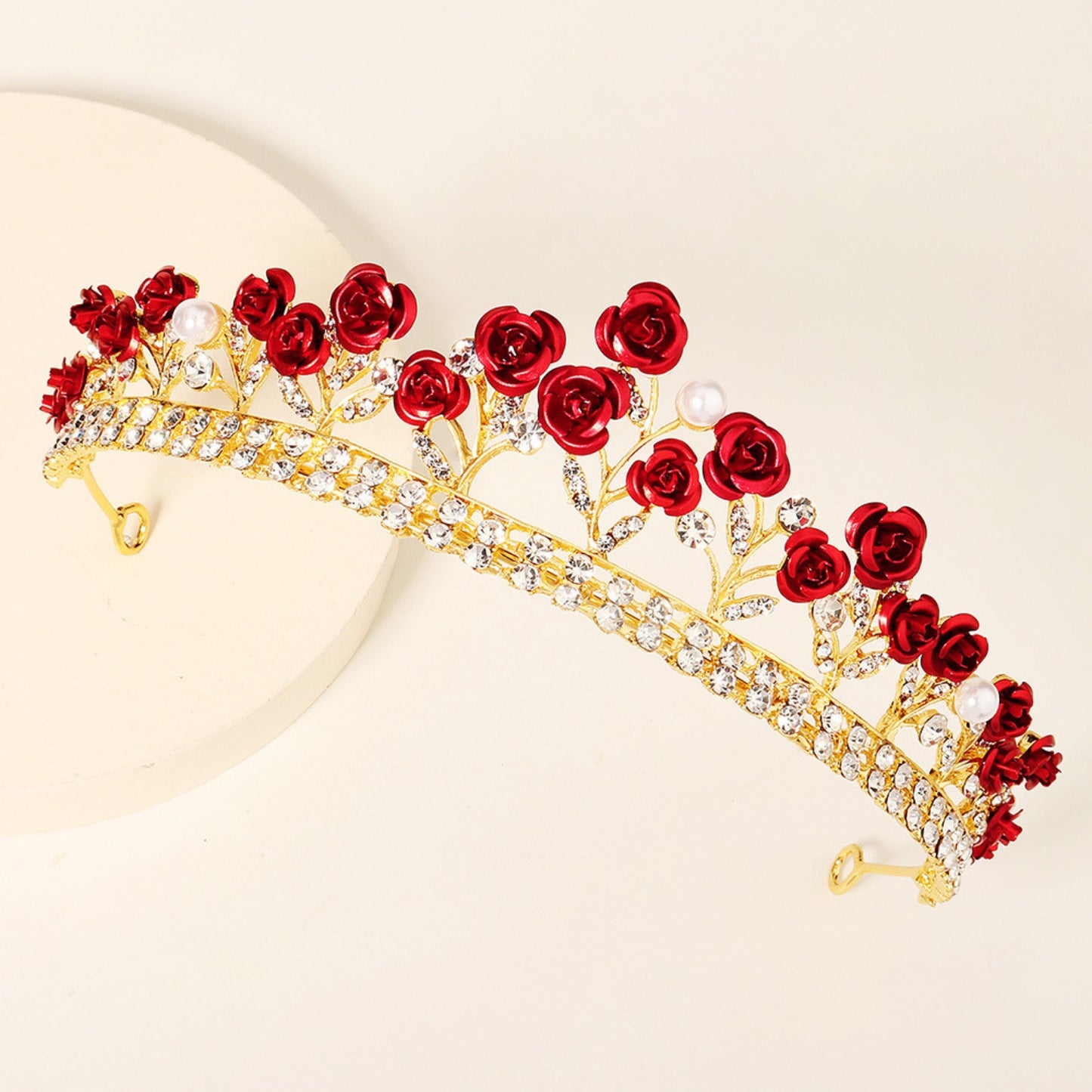 Red Rhinestone Crystal Tiaras and Crowns Headband For Women Birthday Pageant Wedding Prom Princess