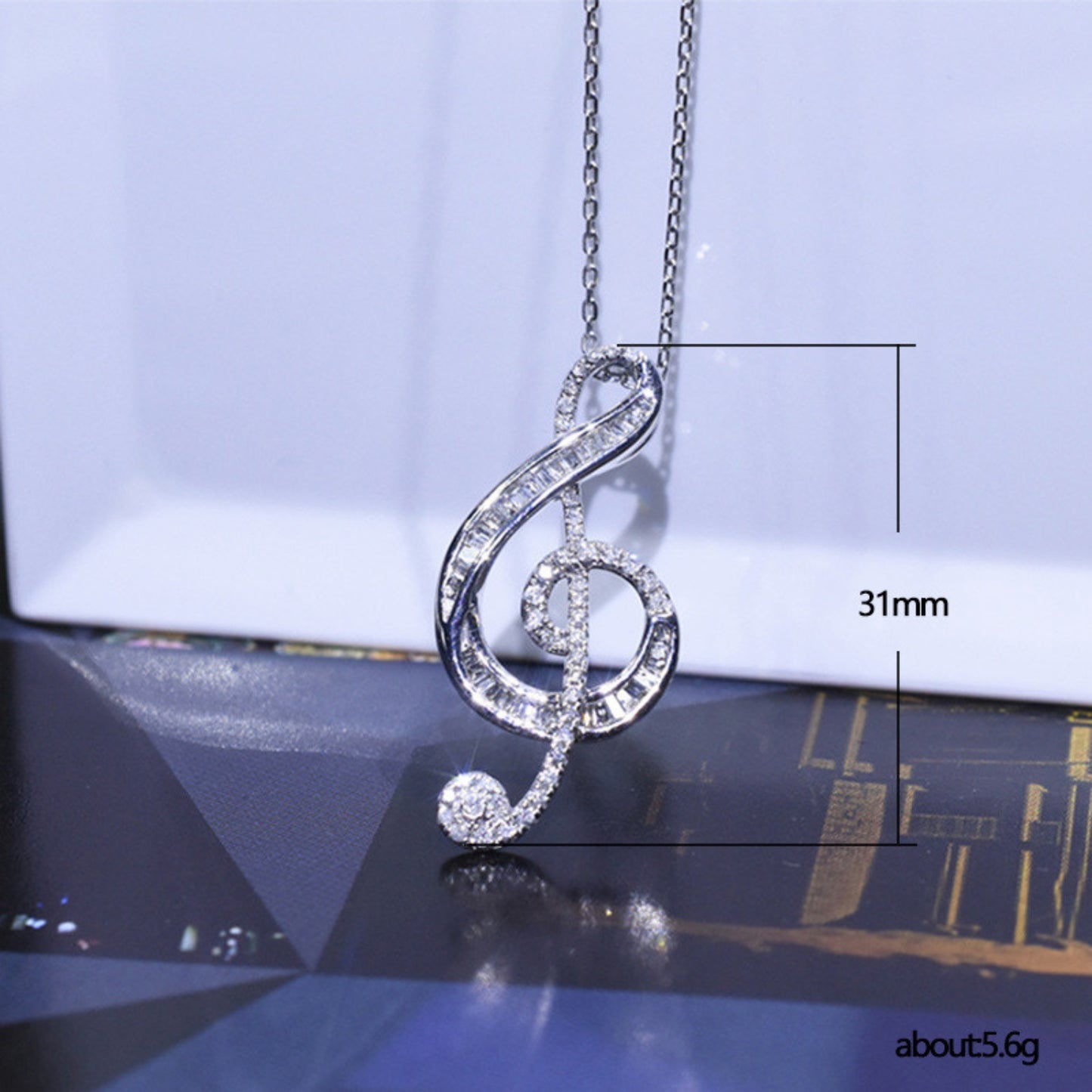 Women Girls Classic Treble Clef Music Pendant Necklace Musical Jewelry Graduation Gifts for Musician Music Student