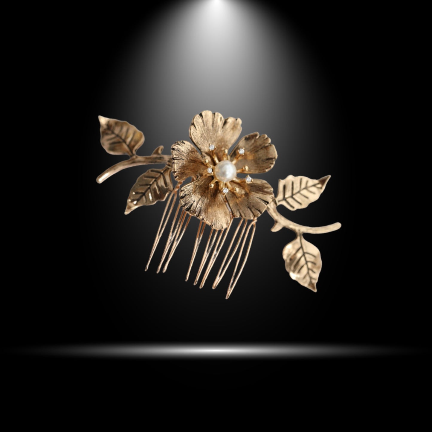 Vintage Hair Side Combs for Women Decorative, Retro Gold Pearl Rhinestone Metal Hair Comb Clips