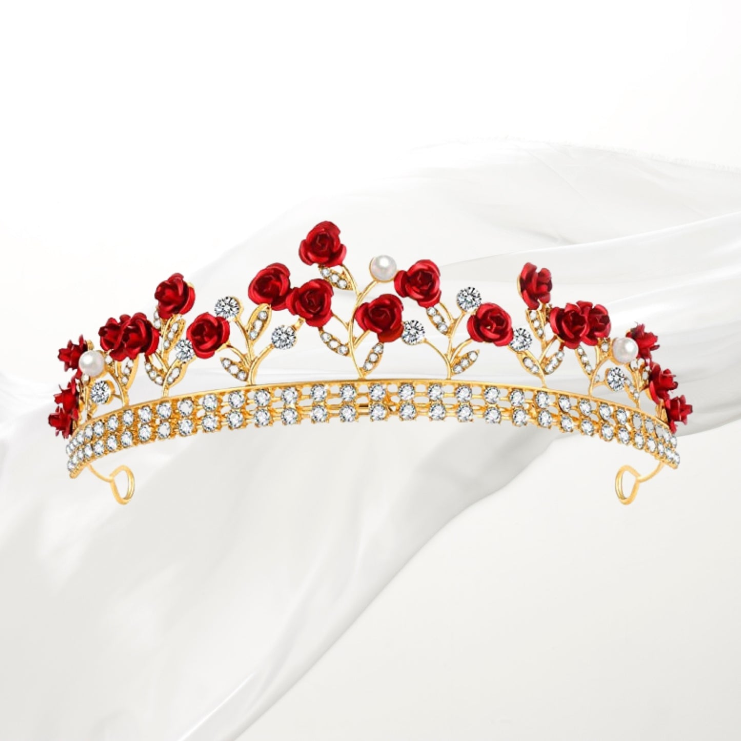 Red Rhinestone Crystal Tiaras and Crowns Headband For Women Birthday Pageant Wedding Prom Princess