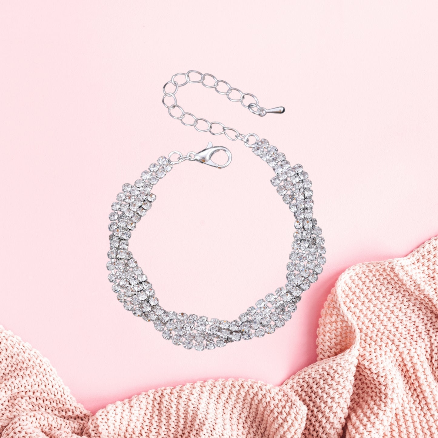 Bracelet for Brides, Bridesmaids, Crystal Bridal Bracelet for Wedding Jewelry, Rhinestone Cubic Zirconia Tennis Bracelets for Women Prom