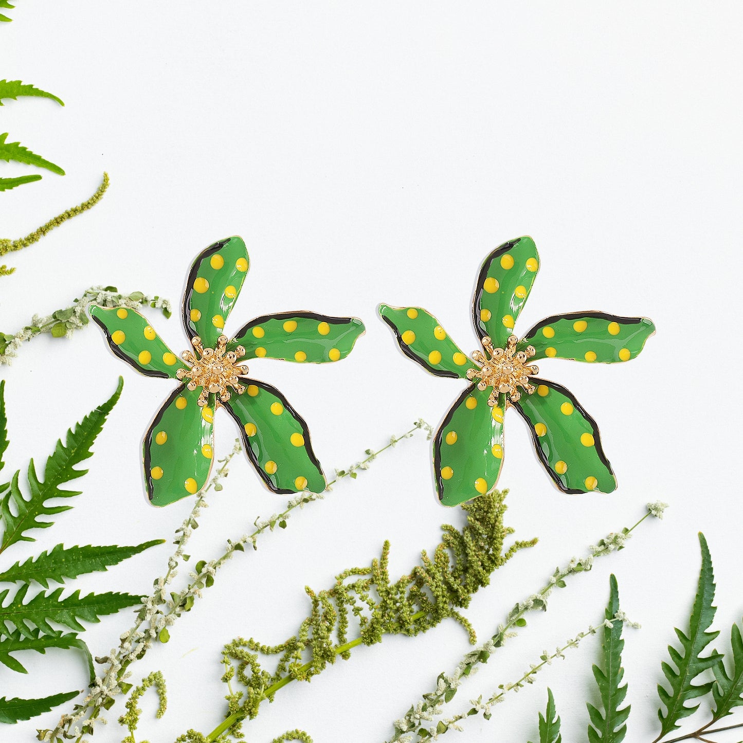 Flower Dangle Earrings Boho Floral Petal Drop Earrings Statement Stud Earring for Women