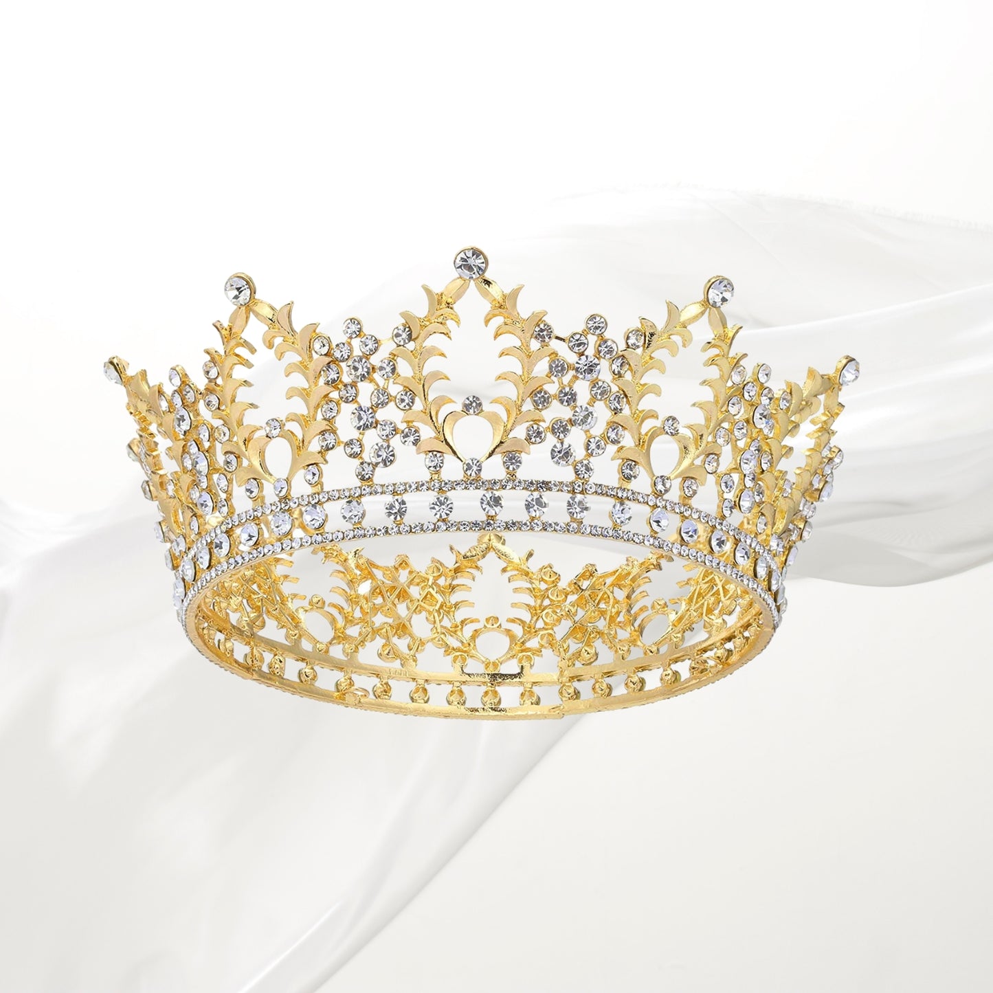 Royal King Crown for Men/Women (Unisex) - Metal Prince Crowns and Tiaras, Full Round Birthday Party Hats