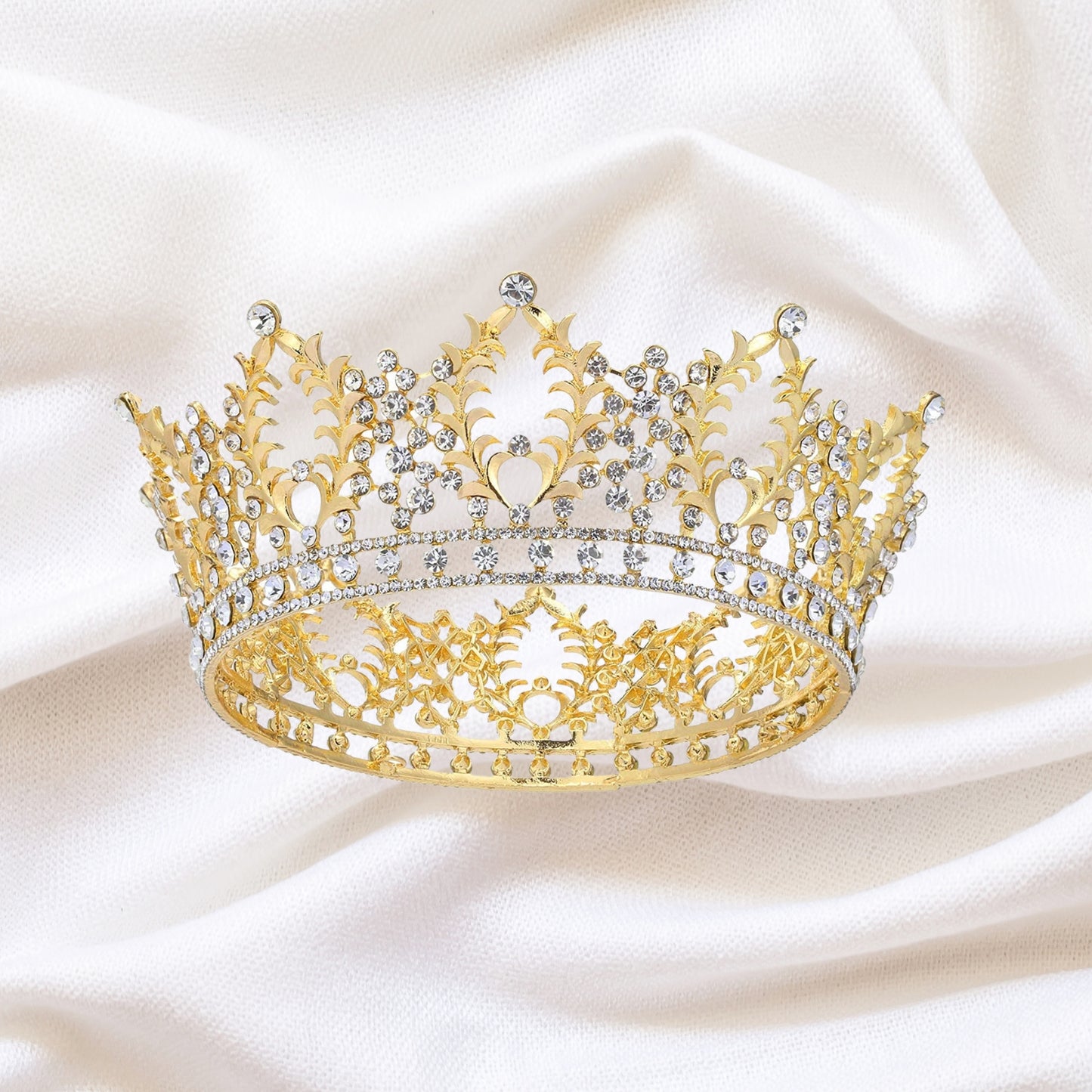 Royal King Crown for Men/Women (Unisex) - Metal Prince Crowns and Tiaras, Full Round Birthday Party Hats
