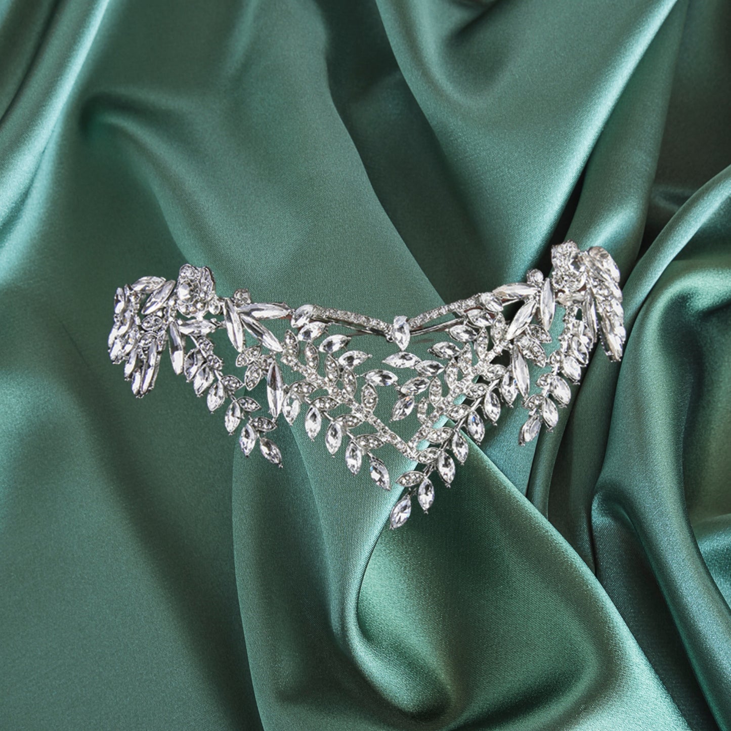 Rhineshtone Wedding Tiara for Bride & Flower Girls - Princess Tiara Headband Bridal Crown, Bridal Hair Accessories for Women, Silver