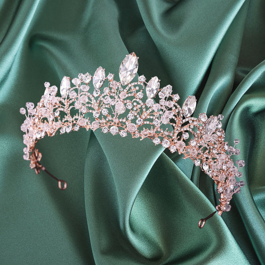 Pink Crystal Tiaras for Women, Princess Crown Wedding Tiaras and Crowns for Women Tiaras for Girls Birthday Party Hair Accessories Bride Headband