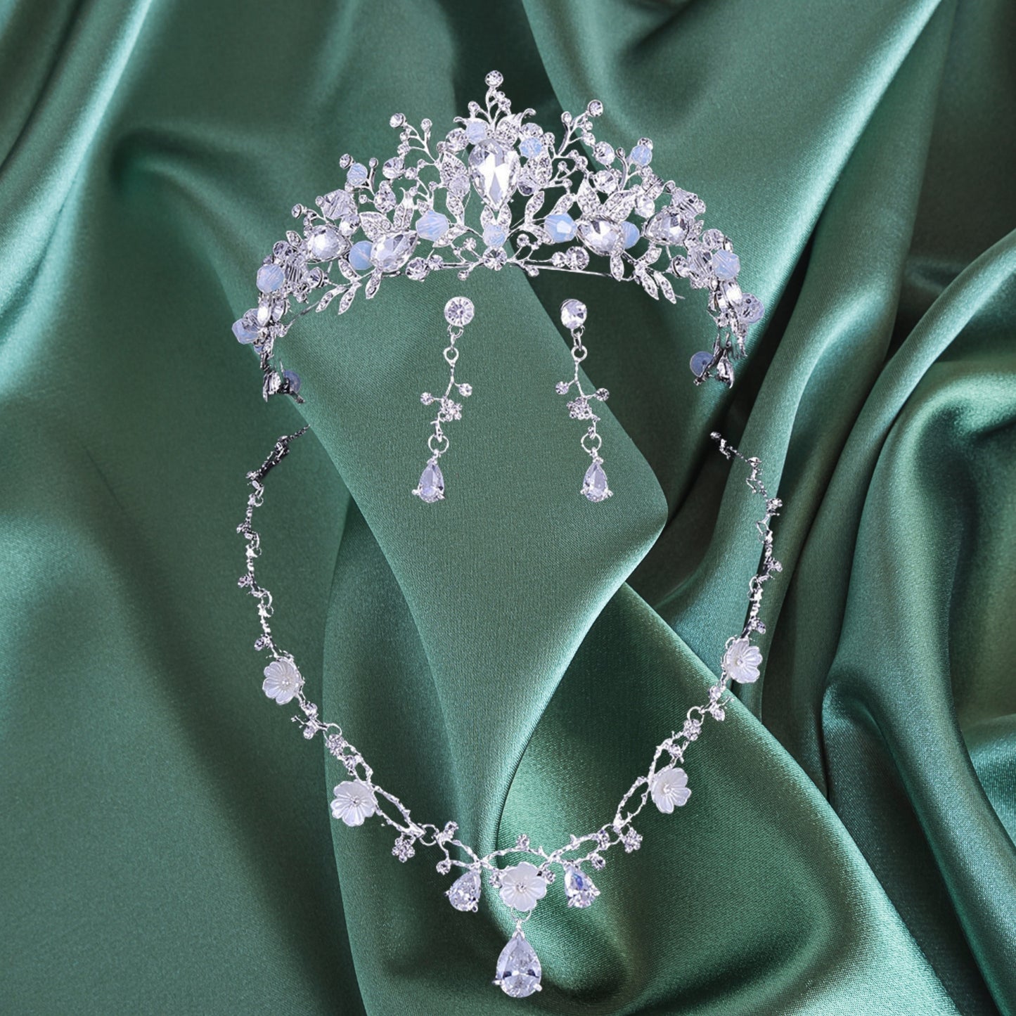 Blue Tiaras Set Princess Crown for Women and Girls Crystal Headbands for Bridal, Princess for Wedding
