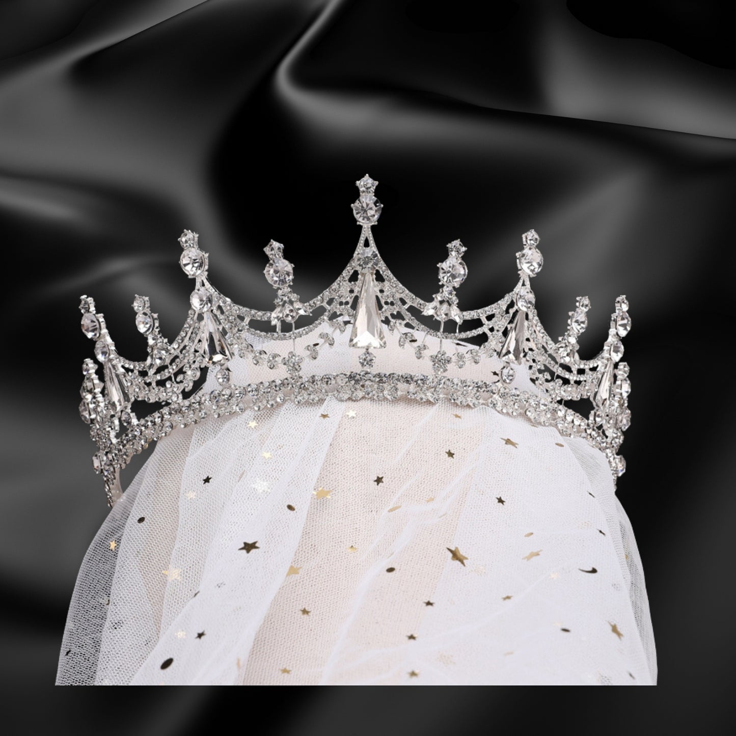Silver Crown for Women Crystal Tiara for Girls Rhinestone Queen Princess Crown for Bridal Wedding Prom Costume Party Quinceanera Hair Accessories