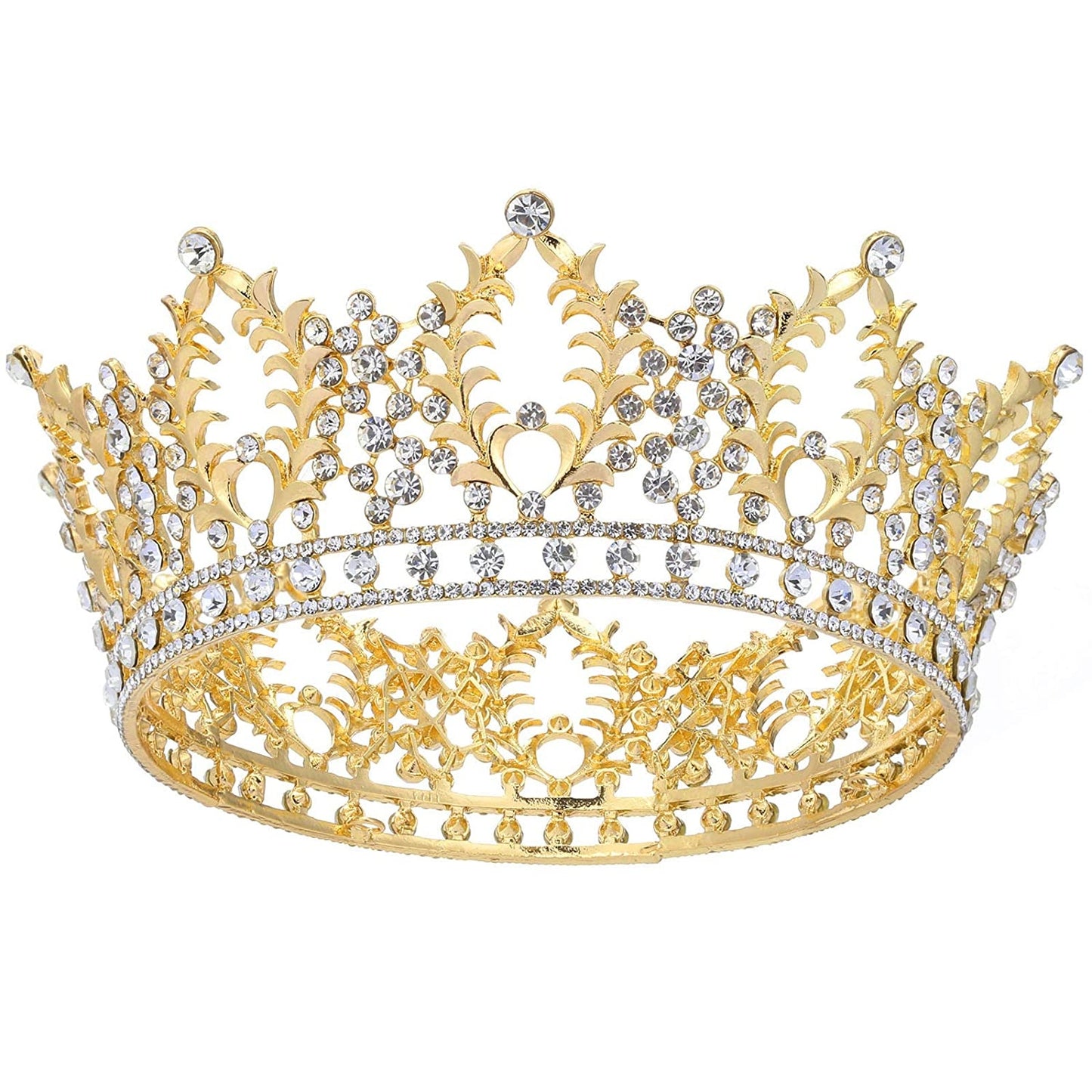 Royal King Crown for Men/Women (Unisex) - Metal Prince Crowns and Tiaras, Full Round Birthday Party Hats