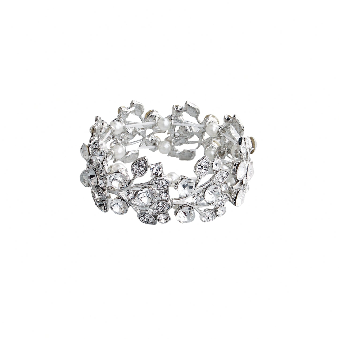 Rhinestone Bridal Bracelets for Brides, Bridesmaids, Women, Silver Tennis Bracelet for Wedding, Prom, Party, Jewelry Gifts