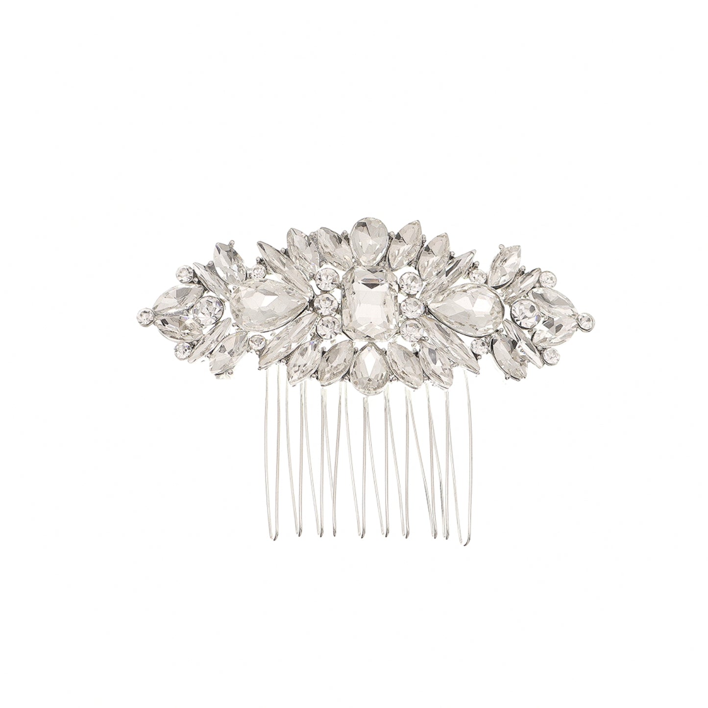 Crystal Bride Wedding Hair Comb Silver Rhinestone Bridal Hair Clip Sparkly Hair Piece Gem Hair Accessories for Women and Girls