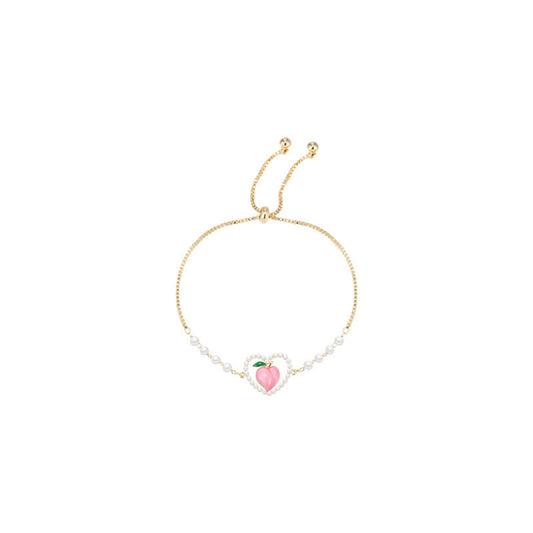 Peach Lover Gift Cute Pink Peach Bracelet Peach Bracelet Gift for Girls Women