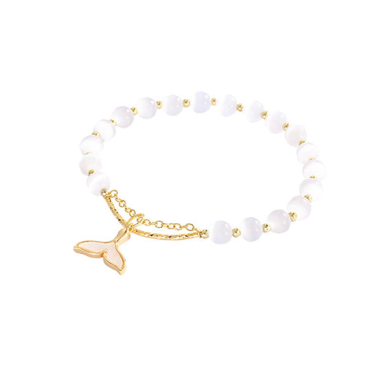 Mermaid tail Beautiful Cat’s Eye Stone Stretch Bracelet