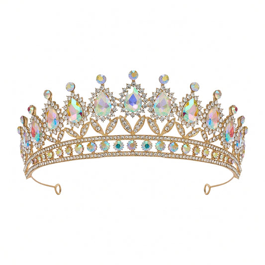 AB Rhinestones Wedding Tiara for Women Silver Princess Crown for Girls Crystal Tiaras and Crowns for Women Tiaras for Girls Hair Accessories for Birthday Prom Costume Gift