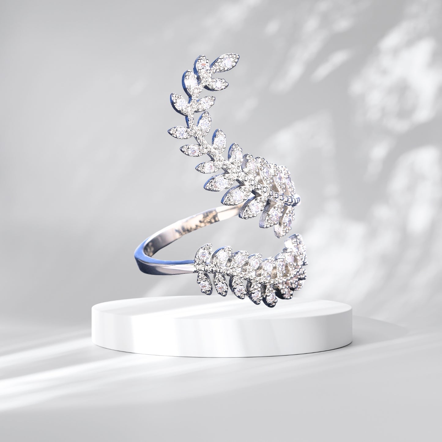 Silver Crescent Moon and Star Ring Synthetic Opal Open Ring Adjustable Ring Gift for Women