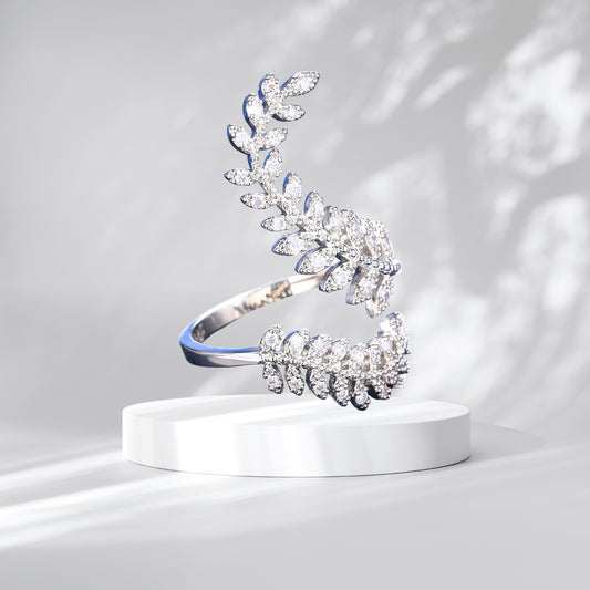 Silver Crescent Moon and Star Ring Synthetic Opal Open Ring Adjustable Ring Gift for Women