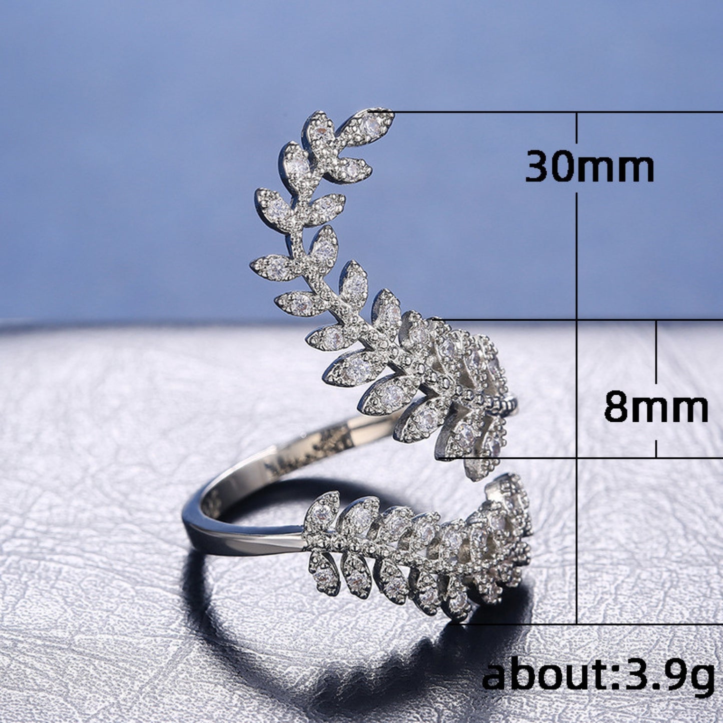 Silver Crescent Moon and Star Ring Synthetic Opal Open Ring Adjustable Ring Gift for Women