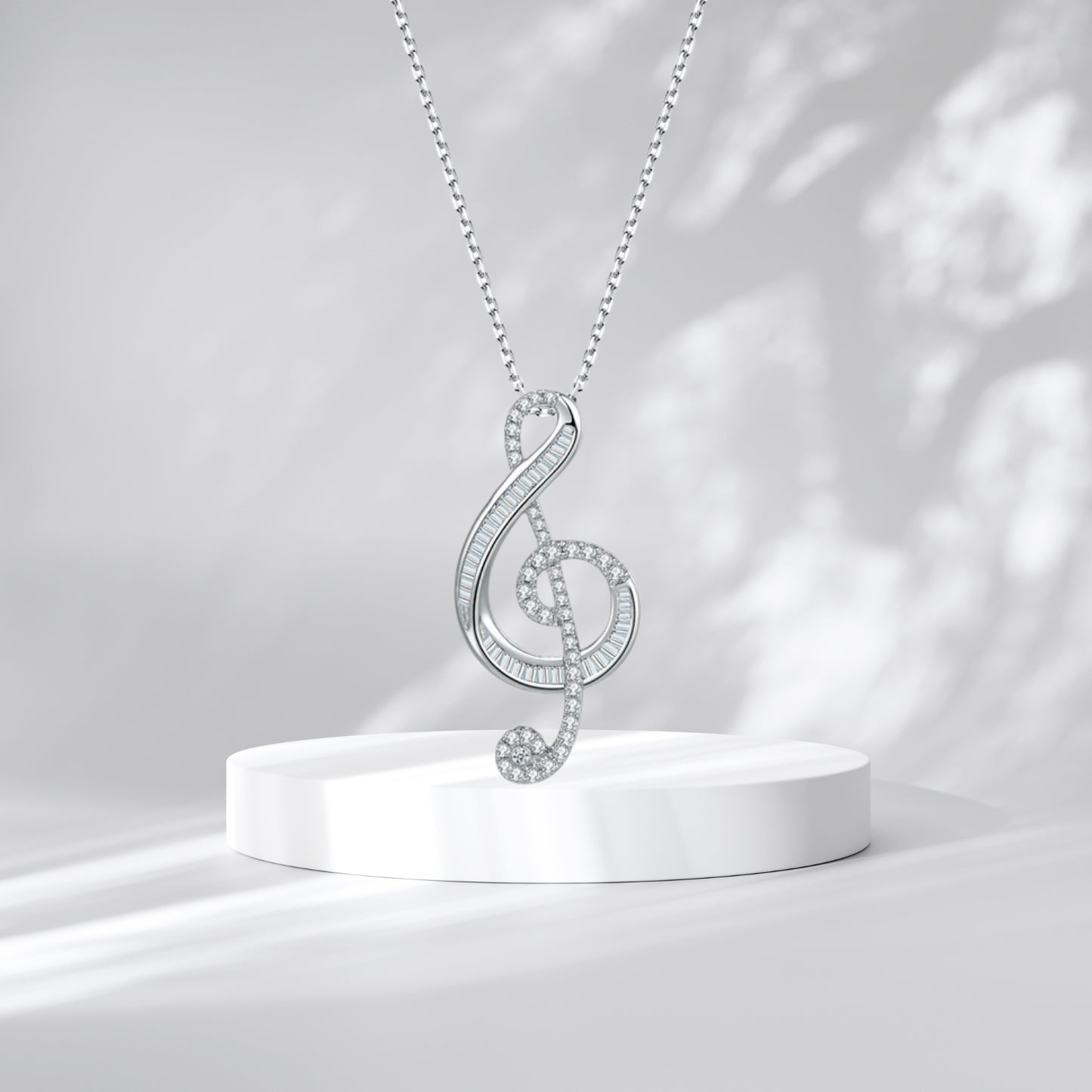 Women Girls Classic Treble Clef Music Pendant Necklace Musical Jewelry Graduation Gifts for Musician Music Student