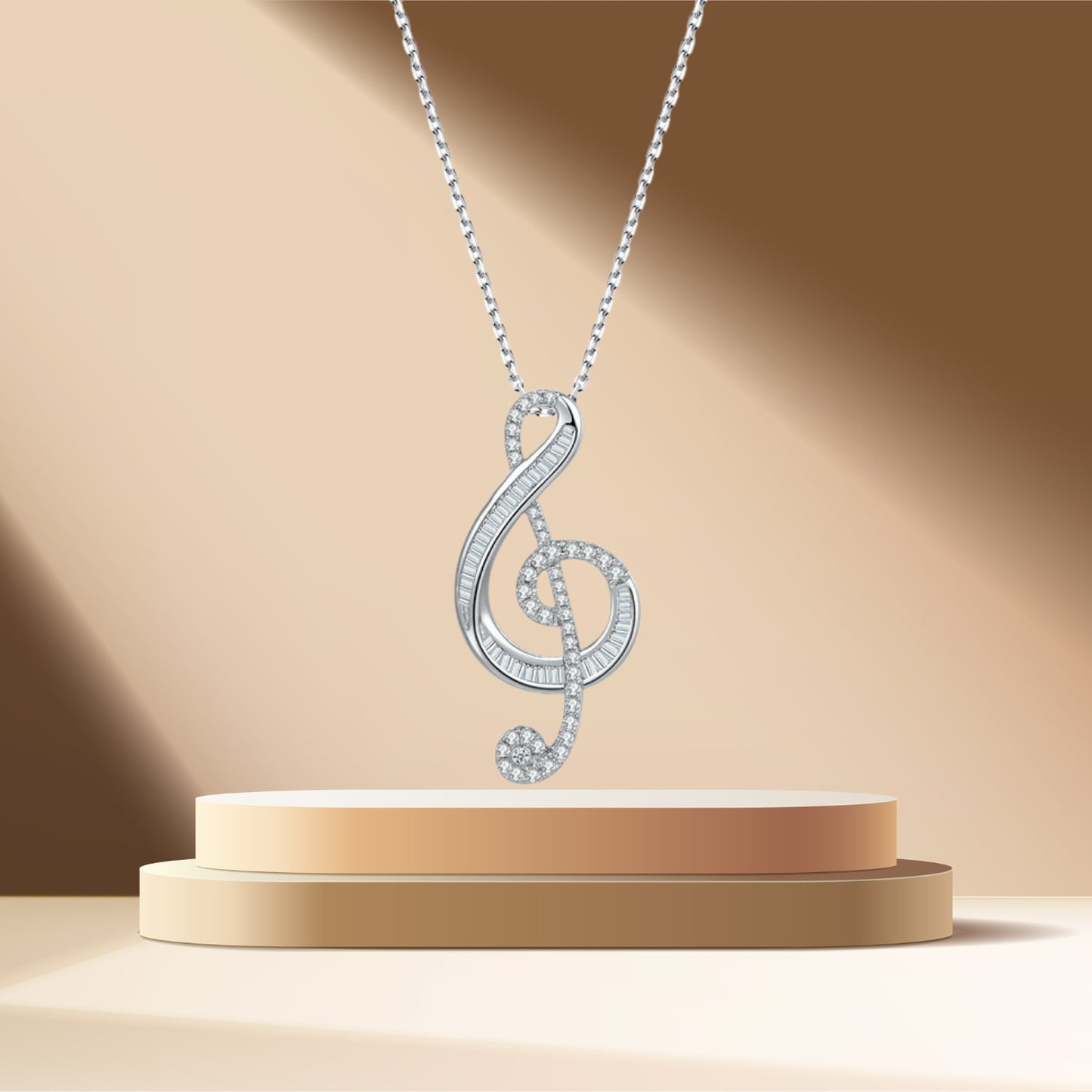 Women Girls Classic Treble Clef Music Pendant Necklace Musical Jewelry Graduation Gifts for Musician Music Student