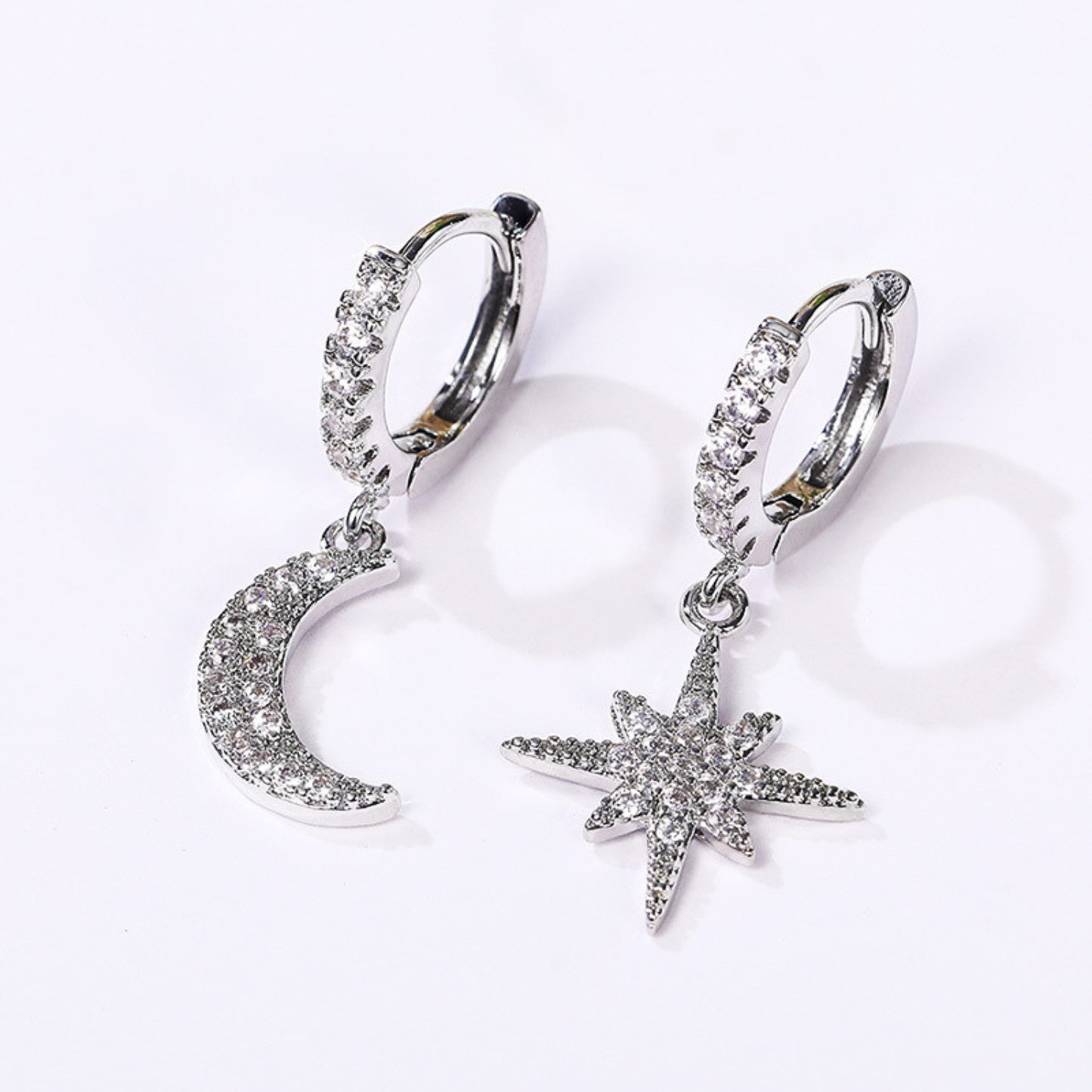Moon Star Spike Lightning Evil Eye Dangle Huggie Drop Dangle Earrings Jewelry for Women