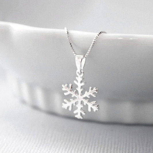 Dainty Snowflake Pendant Sparkle Thanksgiving Xmas Christmas Jewerly Gifts for Women Girls