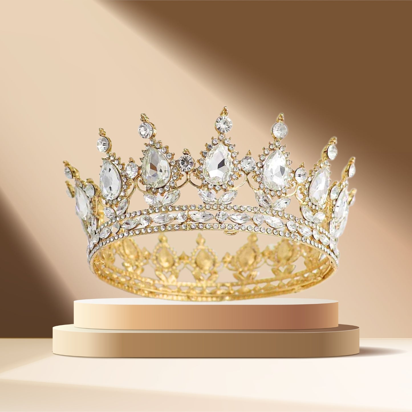 Silver Tiara Crown for Women Girls Rhinestone Crystal Princess Queen Crown Full Round Tiara Jewelry Hair Accessories for Bridal Wedding Birthday Party Prom
