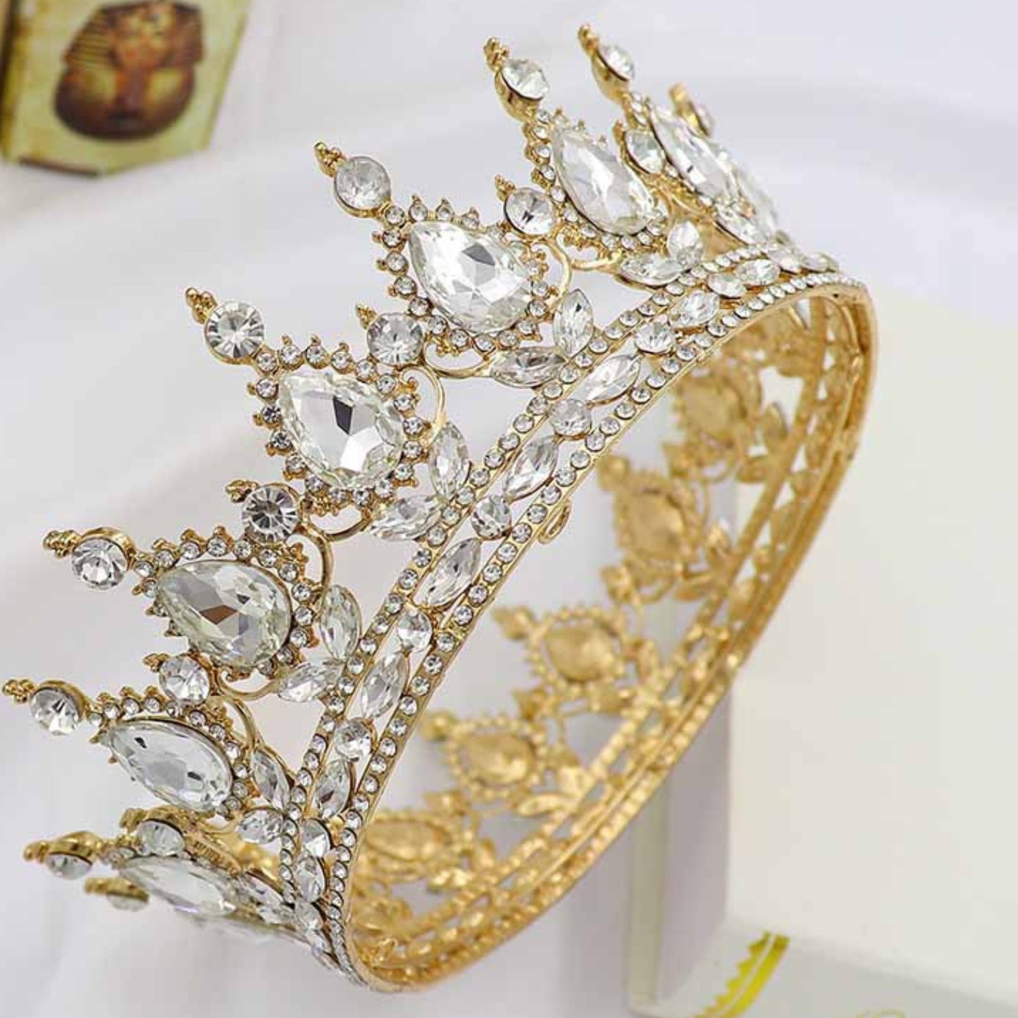 Silver Tiara Crown for Women Girls Rhinestone Crystal Princess Queen Crown Full Round Tiara Jewelry Hair Accessories for Bridal Wedding Birthday Party Prom
