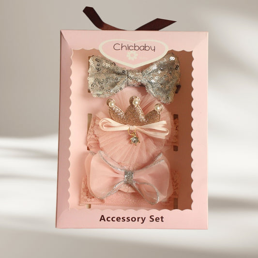 Baby Girls Hair Accessories Set Baby Hair Clips Fully Lined Cute Hair Bows Clips Elastic Hair Bands Bow Hair Ties Ponytail Holders for Little Girls Toddlers Kids Childrend