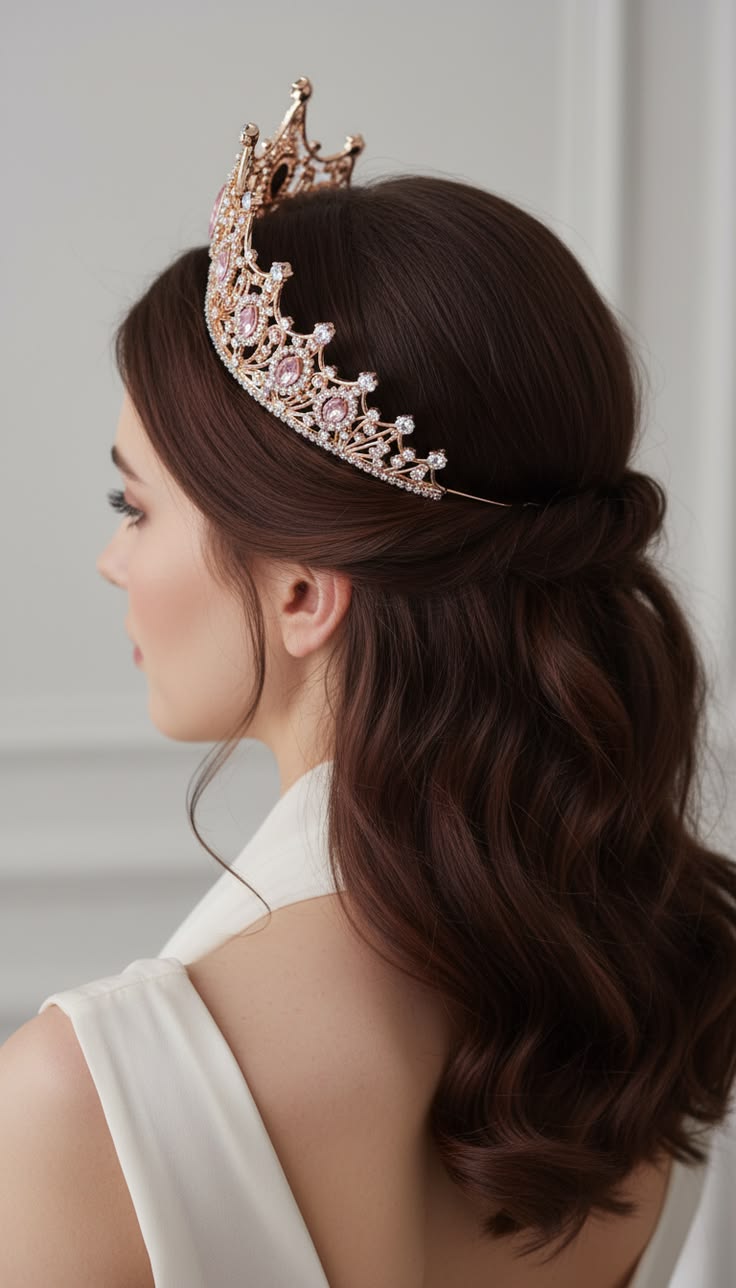 Princess Crown Hair Accessories Bride Rhinestone Christmas Decorations Crystal Tiaras for Women Headband