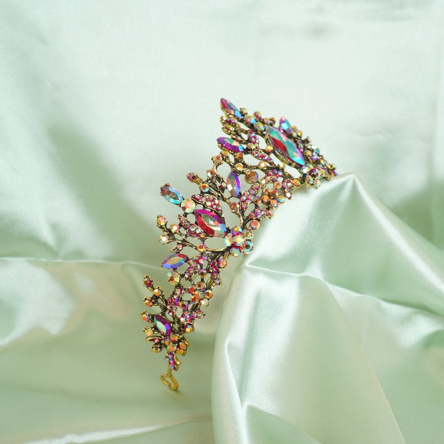 Baroque Crown for Girls, Ideal Gift for Black Swan Witch Costume Show Party Prom Birthday, Crystal Rhinestone Crown