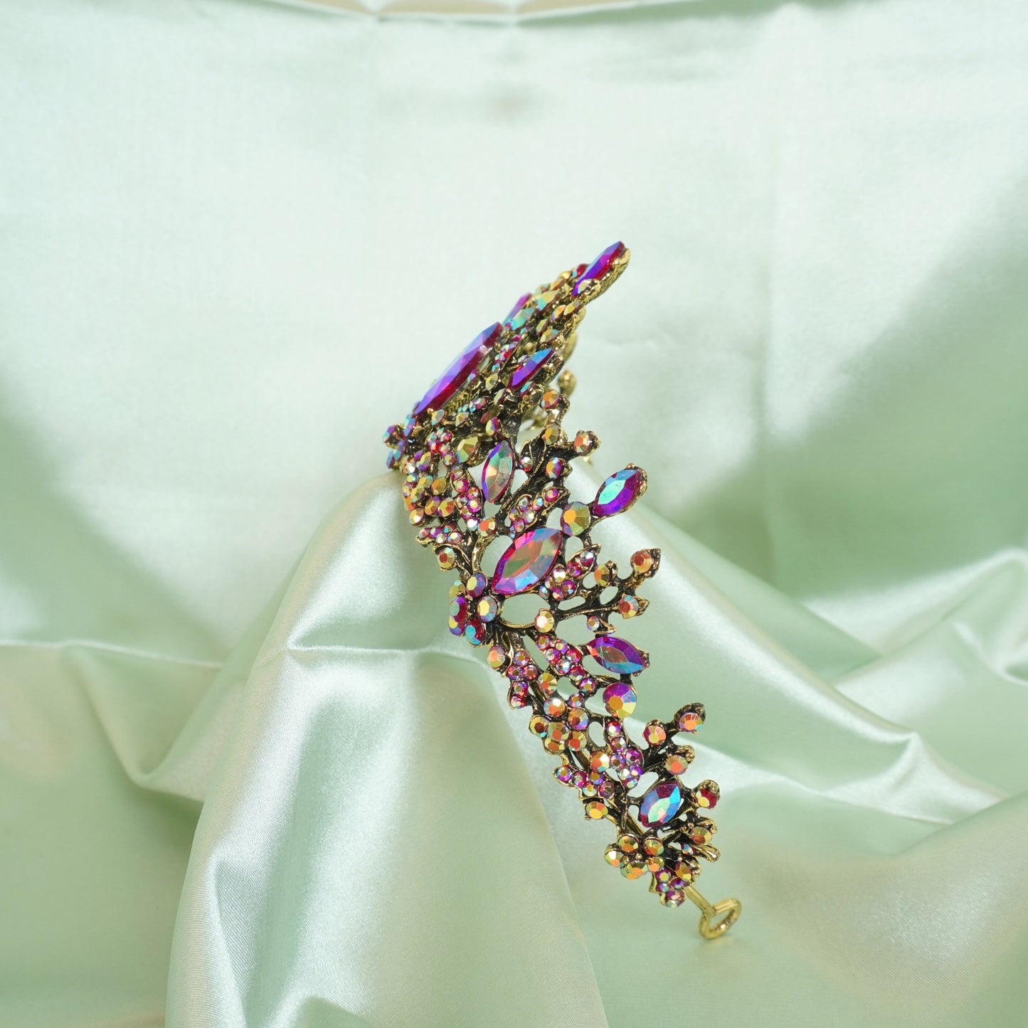 Baroque Crown for Girls, Ideal Gift for Black Swan Witch Costume Show Party Prom Birthday, Crystal Rhinestone Crown